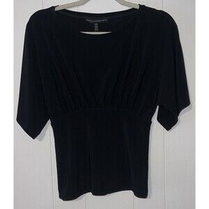 White House Black Market MJ Kimono Sleeve Top Blouse Size XXS Black Flowy Sleeve